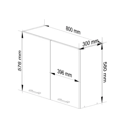 Fali konyhaszekrény 80 cm VERMINA - fehér / beton