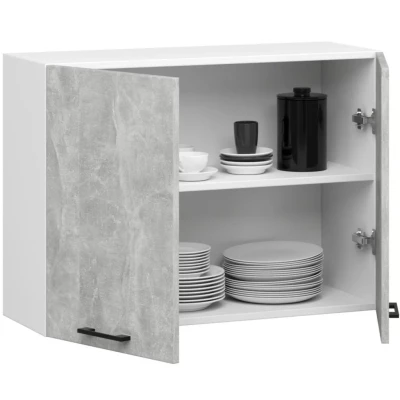 Fali konyhaszekrény 80 cm VERMINA - fehér / beton