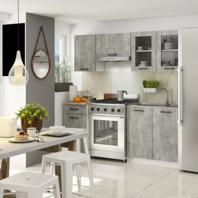 Fali vitrinek 80 cm VERMINA - fehér / beton