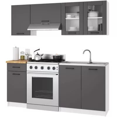 Fali vitrinek 80 cm VERMINA - fehér / szürke