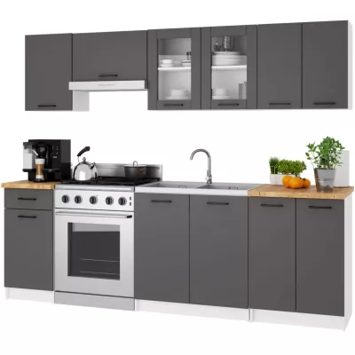 Fali vitrinek 80 cm VERMINA - fehér / szürke
