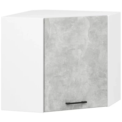 Fali sarok konyhaszekrény 60x60 cm VERMINA - fehér / beton