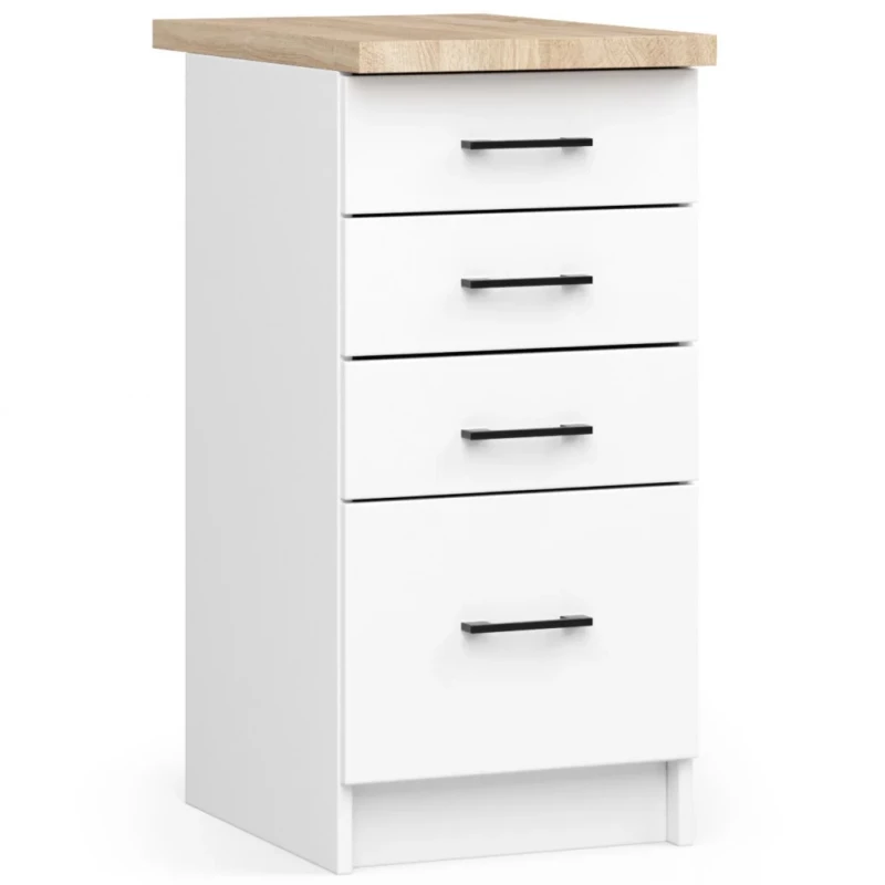 Konyhaszekrény fiókokkal 40 cm VERMINA - fehér