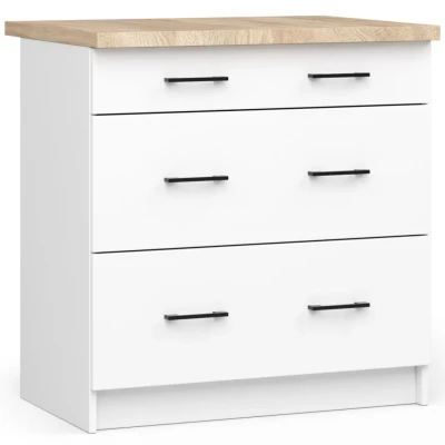 Konyhaszekrény fiókokkal 80 cm VERMINA - fehér