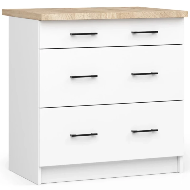 Konyhaszekrény fiókokkal 80 cm VERMINA - fehér