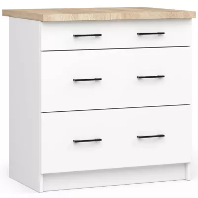 Konyhaszekrény fiókokkal 80 cm VERMINA - fehér