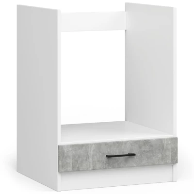Tűzhelyszekrény 60 cm VERMINA - fehér / beton