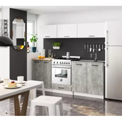 Tűzhelyszekrény 60 cm VERMINA - fehér / beton