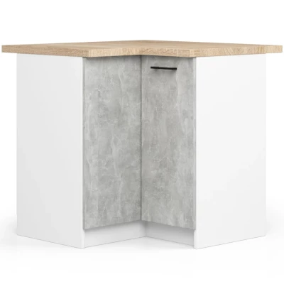 Sarok konyhaszekrény 90x90 cm VERMINA - fehér / beton
