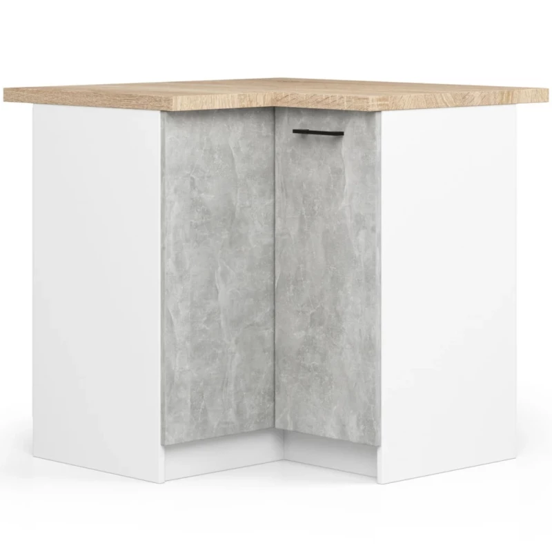 Sarok konyhaszekrény 90x90 cm VERMINA - fehér / beton