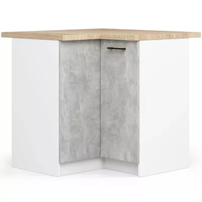 Sarok konyhaszekrény 90x90 cm VERMINA - fehér / beton