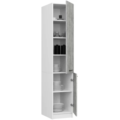 Magas konyhaszekrény 40 cm VERMINA - fehér / beton