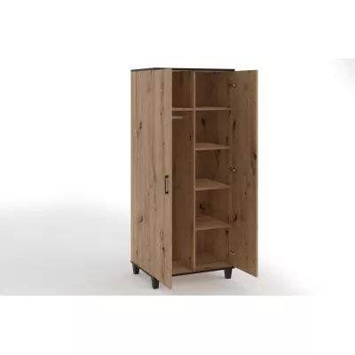 Kétajtós szekrény 80 cm NAIRI - kézműves tölgyfa