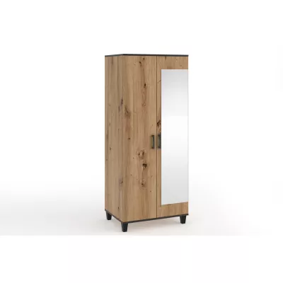 Szekrény tükrös 80 cm NAIRI - kézműves tölgyfa