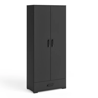 Magas, kétajtós szekrény 80 cm KLENRI - fekete