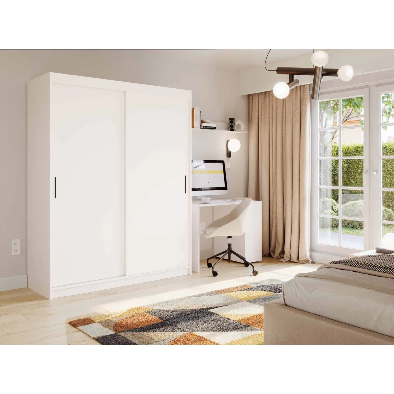 Tolóajtós gardróbszekrény 120 cm WARDIO - fehér