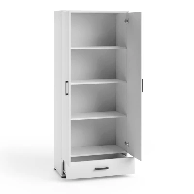 Magas, kétajtós szekrény 80 cm KLENRI - fekete