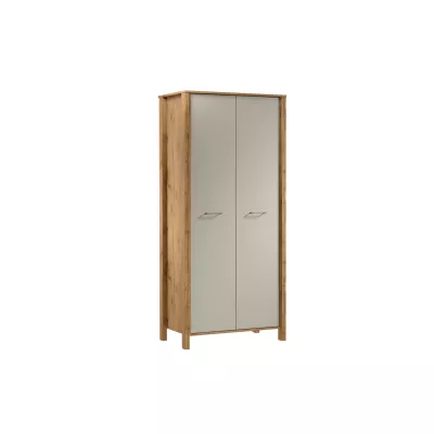Szekrény 90 cm NORDIKO - Wotan tölgy / bézs