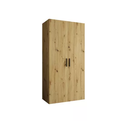 Tágas HELMA 1 gardróbszekrény 110 cm - kézműves tölgy / fekete fogantyúk