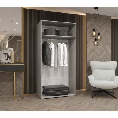 Tágas HELMA 1 gardróbszekrény 1100 cm - fekete / arany fogantyúk