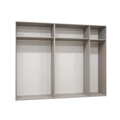 Tágas HELMA gardróbszekrény 1250 cm - fehér / ezüst fogantyúk