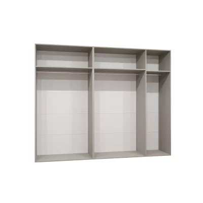 Tágas HELMA gardróbszekrény 1250 cm - fehér / ezüst fogantyúk