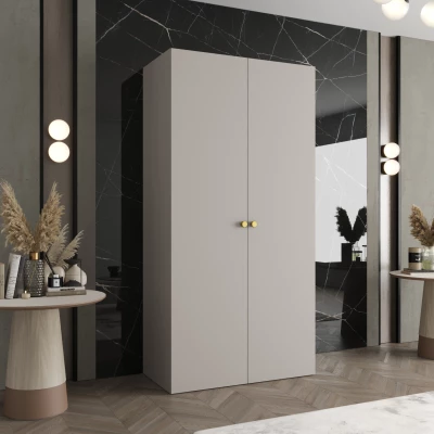 Elegáns CAITIR 1 gardróbszekrény 100 cm - kasmír / arany fogantyúk