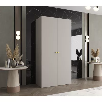 Elegáns CAITIR 1 gardróbszekrény 100 cm - kasmír / arany fogantyúk
