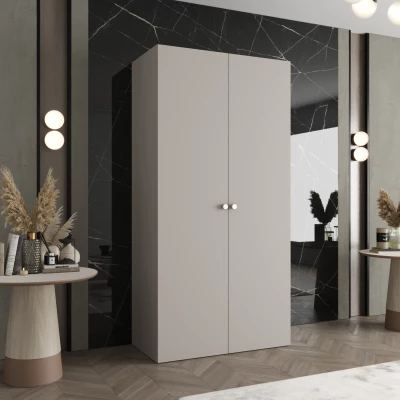 Elegáns CAITIR 1 gardróbszekrény 100 cm - kasmír / ezüst fogantyúk