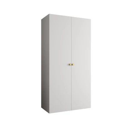 Elegáns CAITIR 1 gardróbszekrény 100 cm - fehér / arany fogantyúk