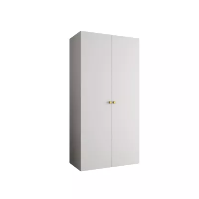 Elegáns CAITIR 1 gardróbszekrény 100 cm - fehér / arany fogantyúk