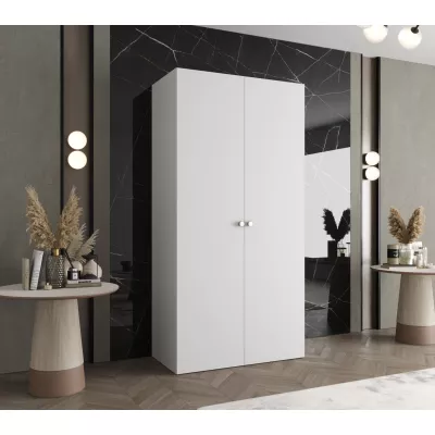 Elegáns CAITIR 1 gardróbszekrény 100 cm - fehér / ezüst fogantyúk