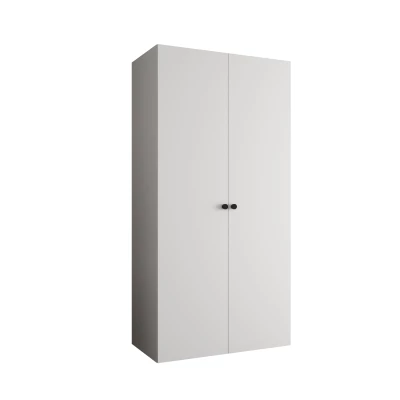 Elegáns CAITIR 1 gardróbszekrény 100 cm - fehér / fekete fogantyúk
