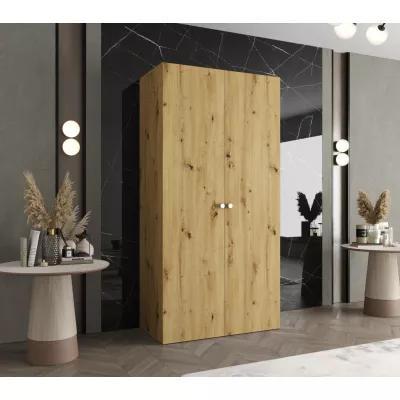 Elegáns CAITIR 1 gardróbszekrény 100 cm - kézműves tölgy / ezüst fogantyúk