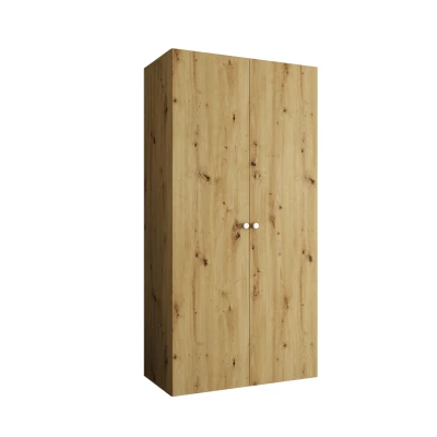 Elegáns CAITIR 1 gardróbszekrény 100 cm - kézműves tölgy / ezüst fogantyúk