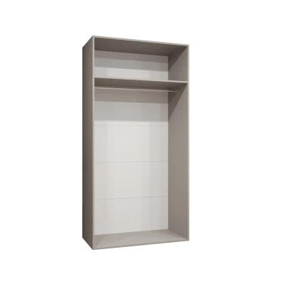 Tükrös gardrób CAITIR 2 100 cm - kasmír / ezüst fogantyú