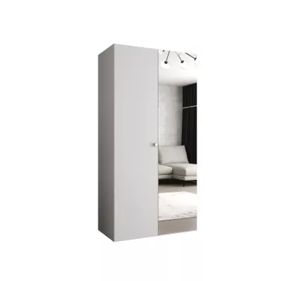 Tükrös gardrób CAITIR 2 100 cm - fehér / ezüst fogantyú
