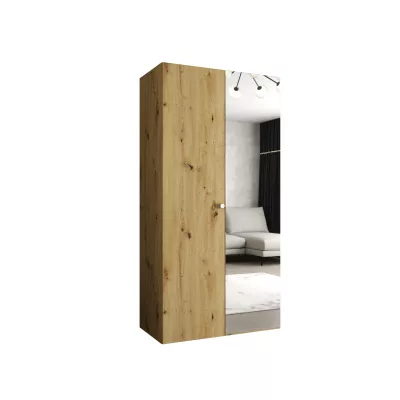Tükrös gardrób CAITIR 2 100 cm - kézműves tölgy / ezüst fogantyú