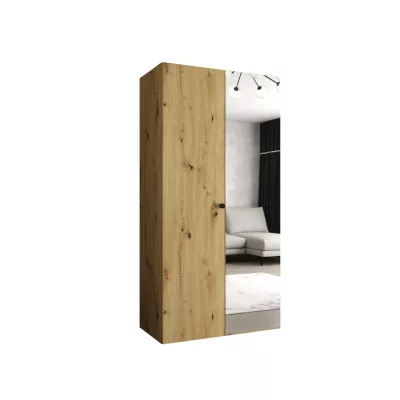 Tükrös gardrób CAITIR 2 100 cm - kézműves tölgy / fekete fogantyú