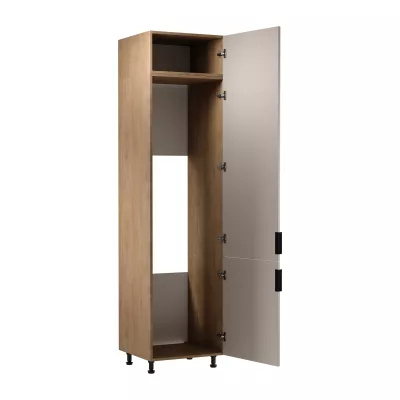 Beépített hűtőszekrény szekrény SALERNO - szélesség 60 cm, tölgy / bézs