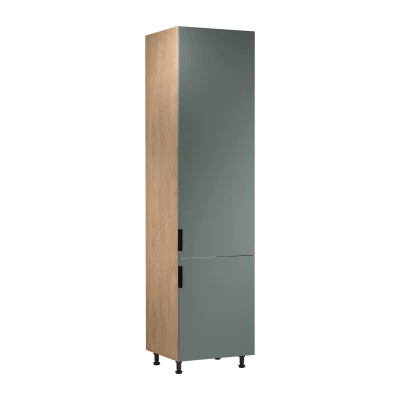 Beépített hűtőszekrény szekrény SALERNO - szélesség 60 cm, tölgy / zöld