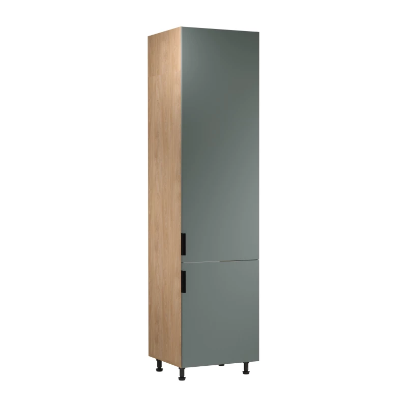 Beépített hűtőszekrény szekrény SALERNO - szélesség 60 cm, tölgy / zöld