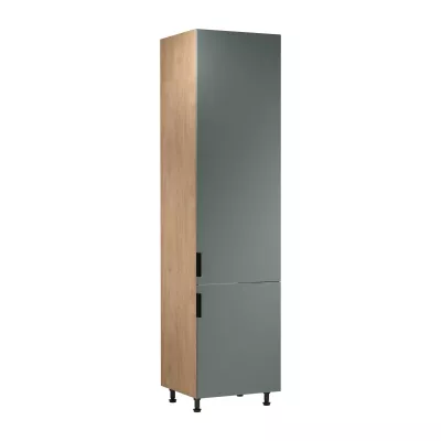 Beépített hűtőszekrény szekrény SALERNO - szélesség 60 cm, tölgy / zöld