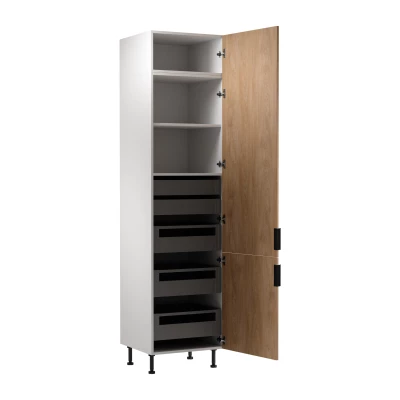 SALERNO élelmiszerszekrény - szélesség 60 cm, fehér / tölgy