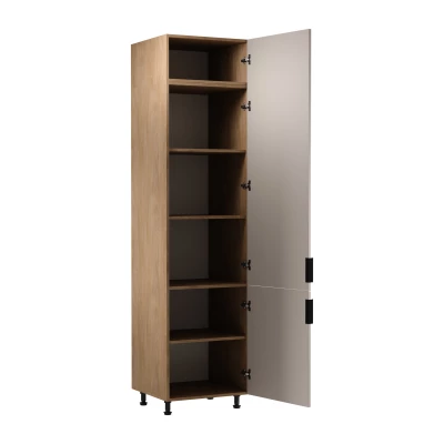 Magas konyhaszekrény SALERNO - szélesség 60 cm, tölgy / bézs