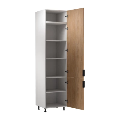 Magas konyhaszekrény SALERNO - szélesség 60 cm, fehér / tölgy