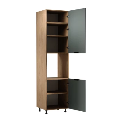 Konyhaszekrény beépített sütőhöz SALERNO - szélesség 60 cm, tölgy / zöld