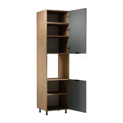 Konyhaszekrény beépített sütőhöz SALERNO - szélesség 60 cm, tölgy / zöld