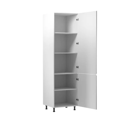 Magas konyhai polcos szekrény ARBOR - szélesség 60 cm, fényes szürke / fehér, jobb oldali kivitel