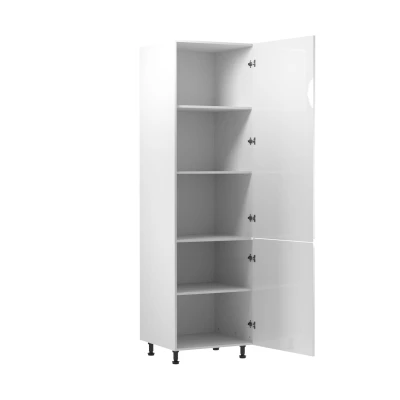 Magas konyhai polcos szekrény ARBOR - szélesség 60 cm, fényes fehér / fehér, jobbos kivitel